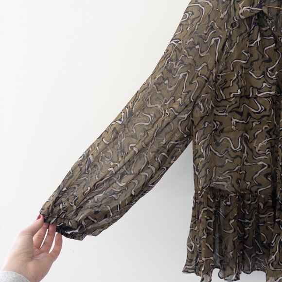 Joie Becki Printed Peplum 100% Silk Blouse - Picture 8 of 8